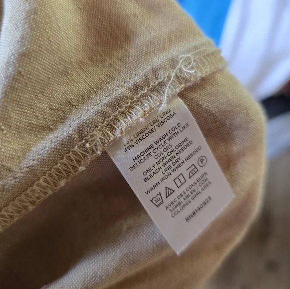 Loft Beige Wide-Leg Linen Pants Small NWOT - Picture 6 of 6